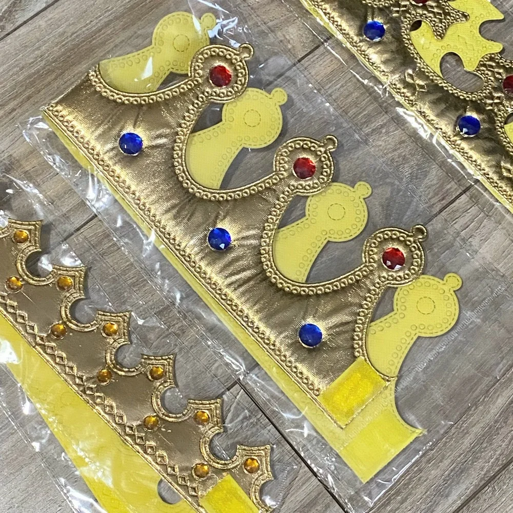 Adult & Youth Unisex Gild Cloth & Regal Rhinestone Crowns For Kings & Queens